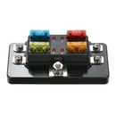 1X(12V/24V 4Way Blade Fuse Box Holder Led Warning Lights Kit Car Race Rally