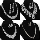 New Women's Luxury Crystal Rhinestone Necklace Earrings Set for Bridal Wedding