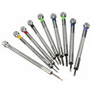 Practical Metal Screwdriver With 9 Blades Great For Eye Glass Repair 0.8-2.0mm