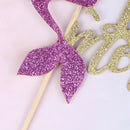 let's be mermaids glitter cake topper birthday party decorations supplies JR