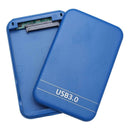 2.5 inch SATA 2 to USB3.0 HDD SSD Case External Hard Disk Enclosure (Blue)