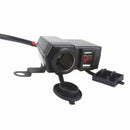 1X Waterproof Motorcycle 12VGPS Cigarette Lighter Dual USB Power Socket Charger
