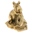 Chinese Fengshui Decor Money Lucky Wealth Brass Zodiac Animal Rat Statue