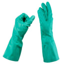30cm Rubber Home Work Gloves Solvent Resistant Anti Acid Alkali Green