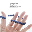 Natural Lapis Lazuli Bracelet Crystal Healing Stretch Bead Bangle Chain Jewelry