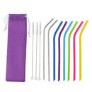 Bent Drinking Straws Multicolor 6pcs Silicone 2pcs