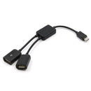Dual Micro USB OTG Hub Host Adapter Cable For Tablet Phone Smart PC U5P6 X6L1
