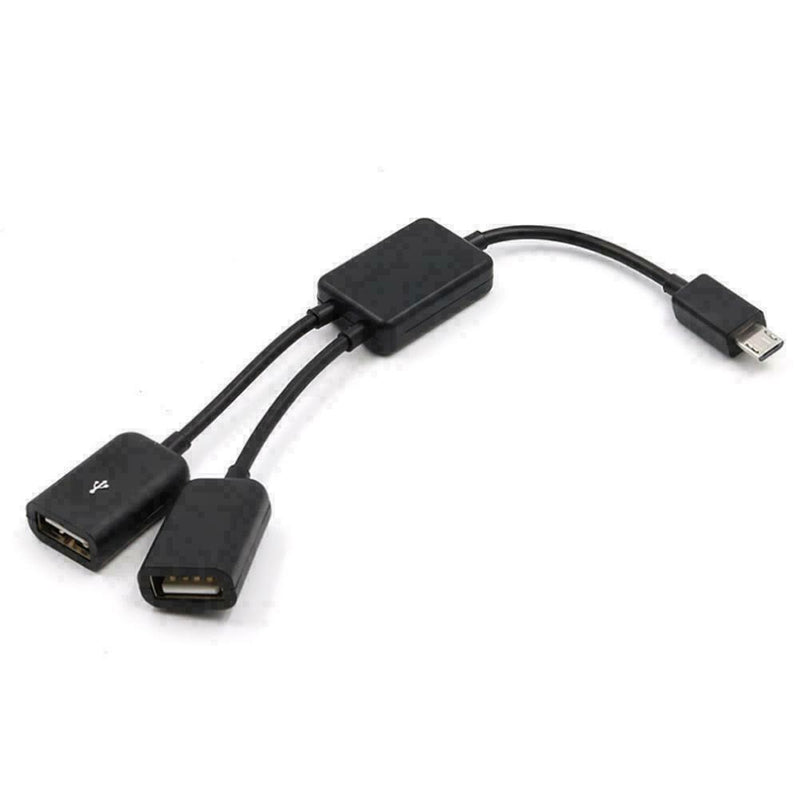 Dual Micro USB OTG Hub Host Adapter Cable For Tablet Phone Smart PC U5P6 X6L1