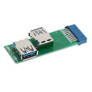 Motherboard 20-Pin Header To Dual USB 3.0 Female