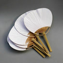 20pcs Pure white bamboo handle blank calligraphy painting blank group fan f Y3E4