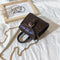 Elegant Leather Mini Shoulder Bags Women Chain Messenger Handbag (Coffee) A