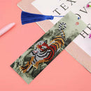 DIY Tiger Special Shape Diamond Painting Creative Leather Tassel Book Marks