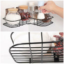 Bathroom Kitchen Shower Caddy Shelf Triangular Wall Corner Rack Organizer Black