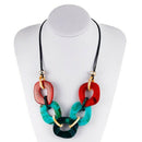 New Fashion Necklace Pendant Retro Boho Style Acrylic Statement Necklace Fe M6E8
