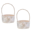 2pcs/pack Champagne Flower Girl Baskets with Flower Bud Decoration, Graceful