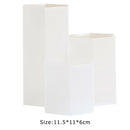 3 Lattices Makeup Brush Storage Box Cosmetics Pen Holder Organizer (White) A