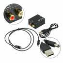 Digital Optical Toslink SPDIF Coax to Analog RCA Audio Converter Adapter wi