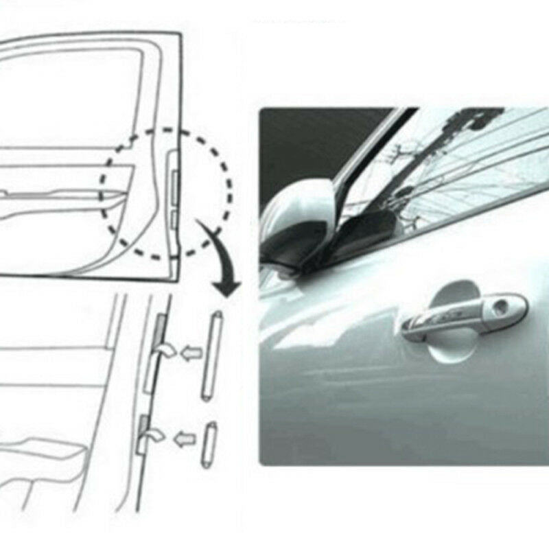 8PCS Car Door Edge Guard Strip Scratch Protector Transparent Anti-collision Trim