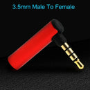 Connector 4 Pole Right Angle Male To Female Stereo Audio Adapter 90 Degree