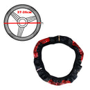 Universal for 38cm Car Steering Wheel Cover Anti-Slip PU Leather Red Dragon Icon
