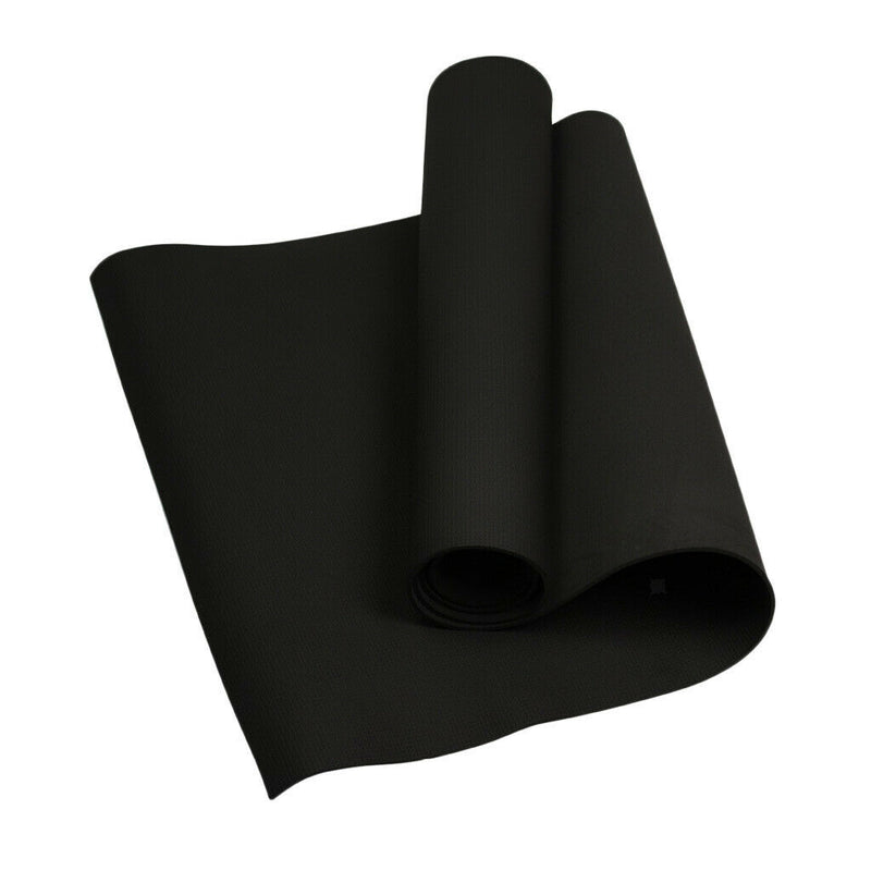 Portable Yoga Mat Thick Pad Fitness Cushion Non Slip Exercise Black & Jump Rope