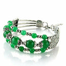 Bracelet Bangle wrist jade tour has 3 rank for women green 6-10mm G8L8