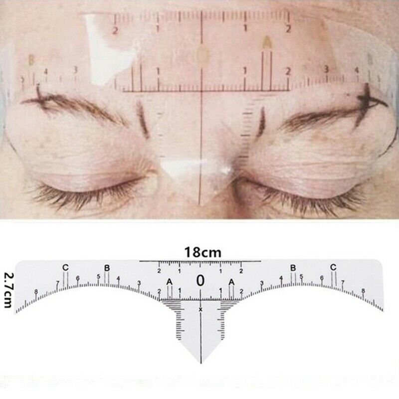 100pcs Reusable Semi Permanent Eyebrow Stencil Makeup Microblading Measure  Z7X4
