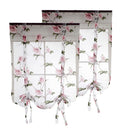 2pcs Floral Design Roman Short Window Curtain Sheer Voile 80x100cm