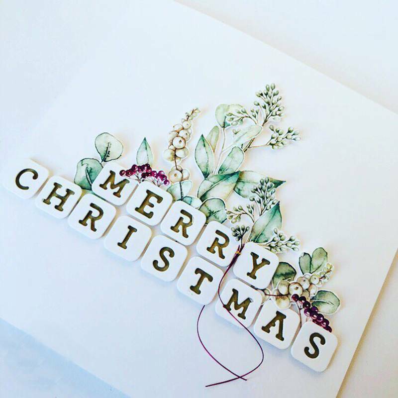 Merry Christmas Letters Metal Cutting Dies for Scrapbook Album Cards Decor- OZ