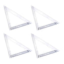 4x Stainless Steel Triangle Metal Measuring Ruler,DIY Drawing/Cutting Ruler