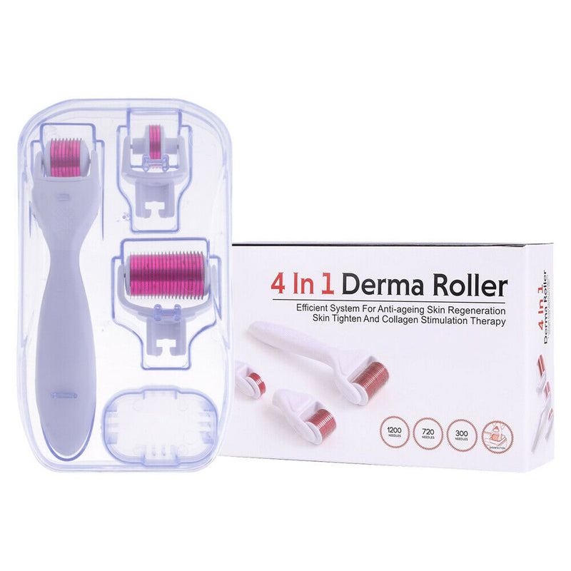 4in1 0.5/1.0/1.5mm Titanium Derma Roller Needle Therapy facial Care Treat