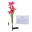 Solar Power 4 LED Garden Light Yard Path Landscape Lily Flower E1H1