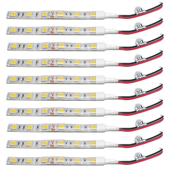 5X(10Pcs 10Cm Waterproof White 5050 Led Strip Lights Dc 12V Caravan Boat C U4O2)