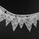 12 Flags White Plum Lace Cotton Flags Pennant Wedding Birthday Party Decor