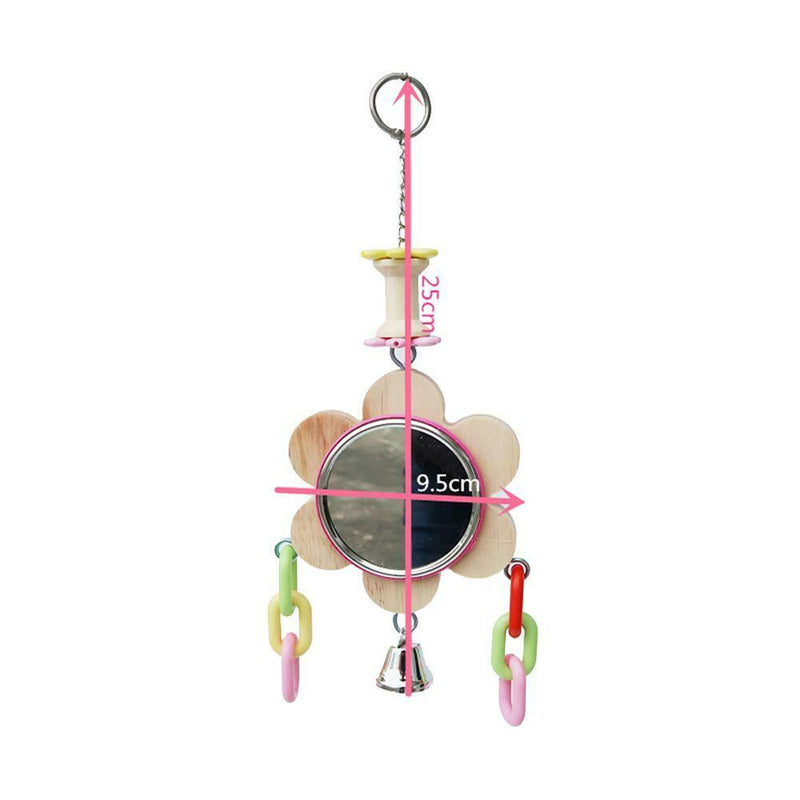 Mirror Parrot Stand Swing Bar Ladder GFIE Bird Toys With Bells Bird