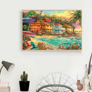 5D DIY Full Drill Diamond Painting Beach House Cross Stitch Embroidery Gift