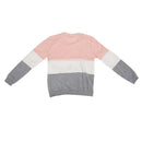 Women's Letters Printed Different Mix Casual Loose Sweater Pullover Gray+Pi