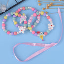 3Pcs Cartoon bird flower wood beads girls jewelry set kids children bracelet M&