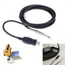 Guitar Bass 1/4' USB TO 6.3mm Jack Link Connection Instrument Cable Adapter X
