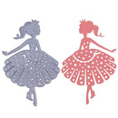 2pcs Metal Cutting Dies Dressing Girl DIY Scrapbook Embossing Stencil Craft A