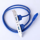 Dual 2 Ports USB 3.0 Back Panel to 20pin Header Cable with PCI Bracket 50cm
