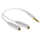 Cable splitter of white earphones 3.5 mm audio