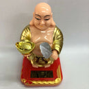 Solar Powered Swing Buddha Statue Car Home Office Desktop Ornament