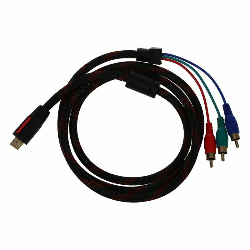 1.5m 5ft HDMI to 3-RCA Male Audio Video Component Convert Cable For HDTV 10