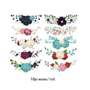 10x Mixed Flower Iron On Heat Transfers Patches for Clothing DIY Stripe Applique