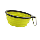 Pet Dog Portable Silicone Collapsible Travel Feeding Bowl Dish Feeder Yellow
