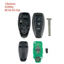 Car Smart Remote Key 3 Buttons Fit For Ford Focus C-Max Mondeo Kuga Fiesta