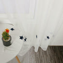 Star Embroidered Living Room Half Blackout Curtain Bedroom Window Blinds