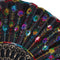Rainbow color Christmas Dance Fan Peacock Pattern Folding Embroidered Gift fa lj