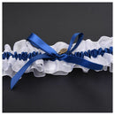 Bride's Bridal Wedding Garters Satin Bowk Flowers Royalblue X3O1
